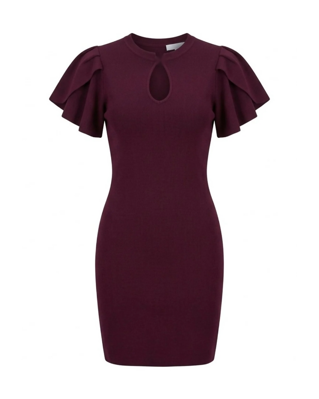 Keyhole Mini Dress w/ Tulip Flutter Sleeves