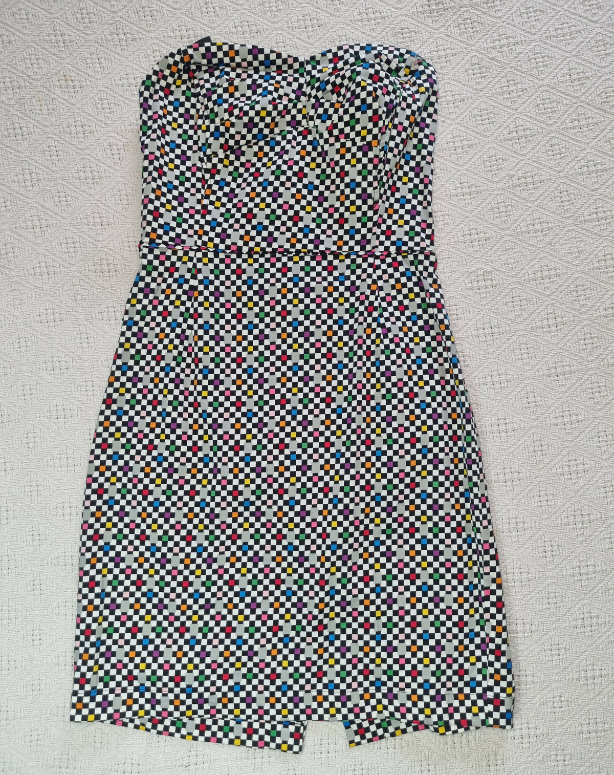 Strapless Checkers Dress