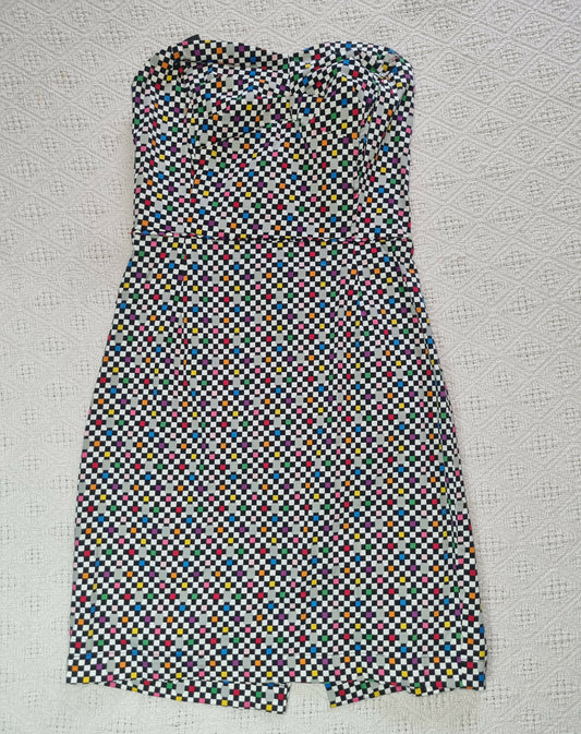 Strapless Checkers Dress