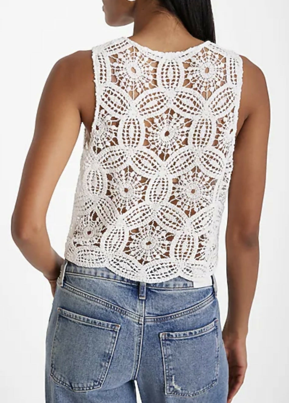 Express crochet v-neck button up vest