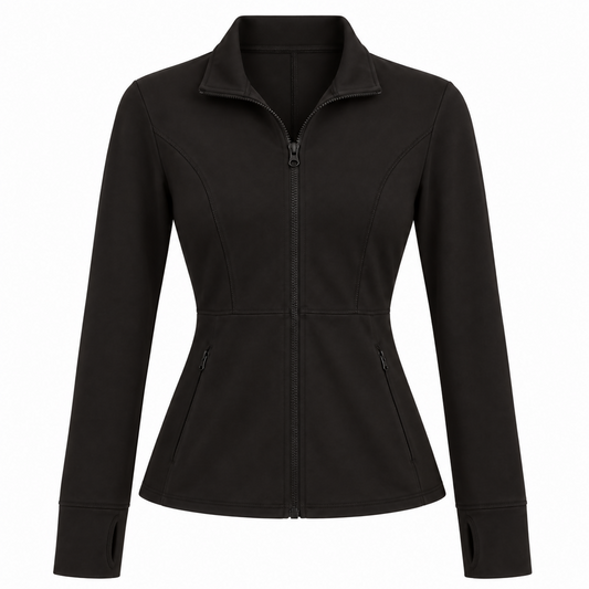 Shein Black Fitted Zip-Up Jacket