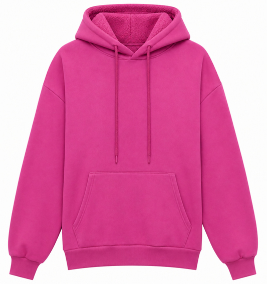 Bright Pink Fleece-Lined Hoodie