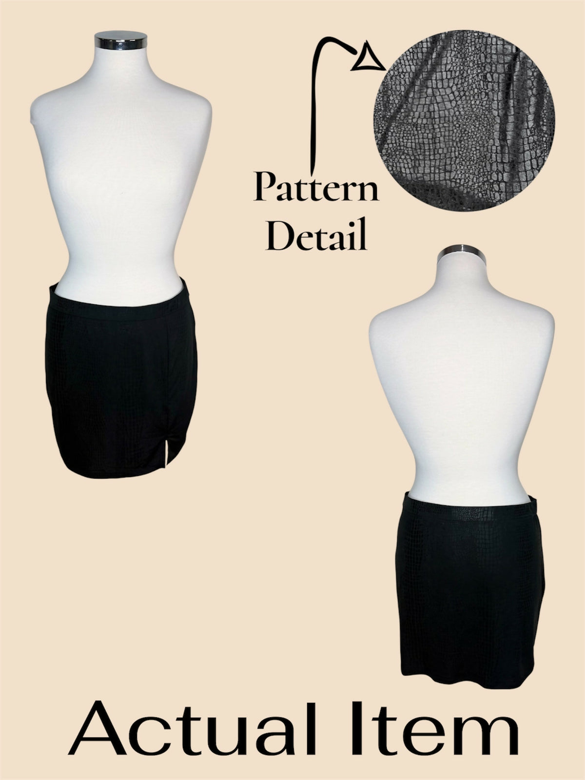 SHEIN SXY Black Crocodile Texture Faux Leather Mini Skirt