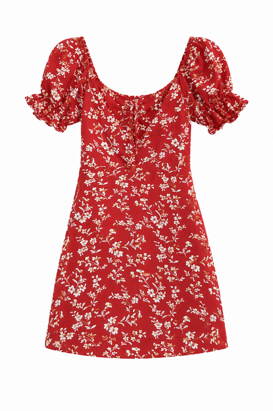 Shein Red Floral Dress