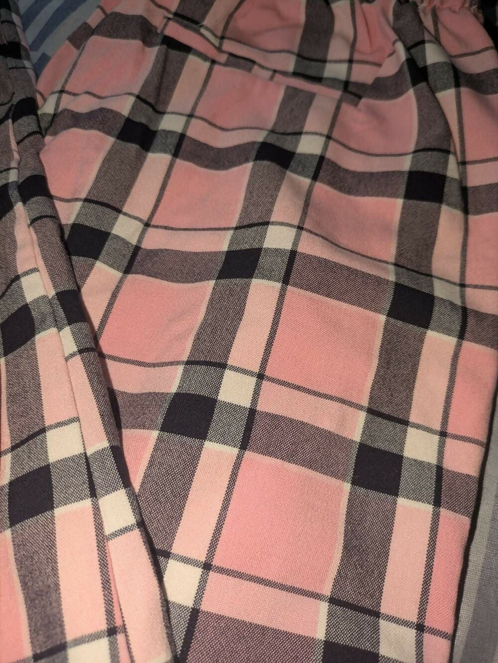 Berksha 2 Piece Black and Pink Plaid Set
