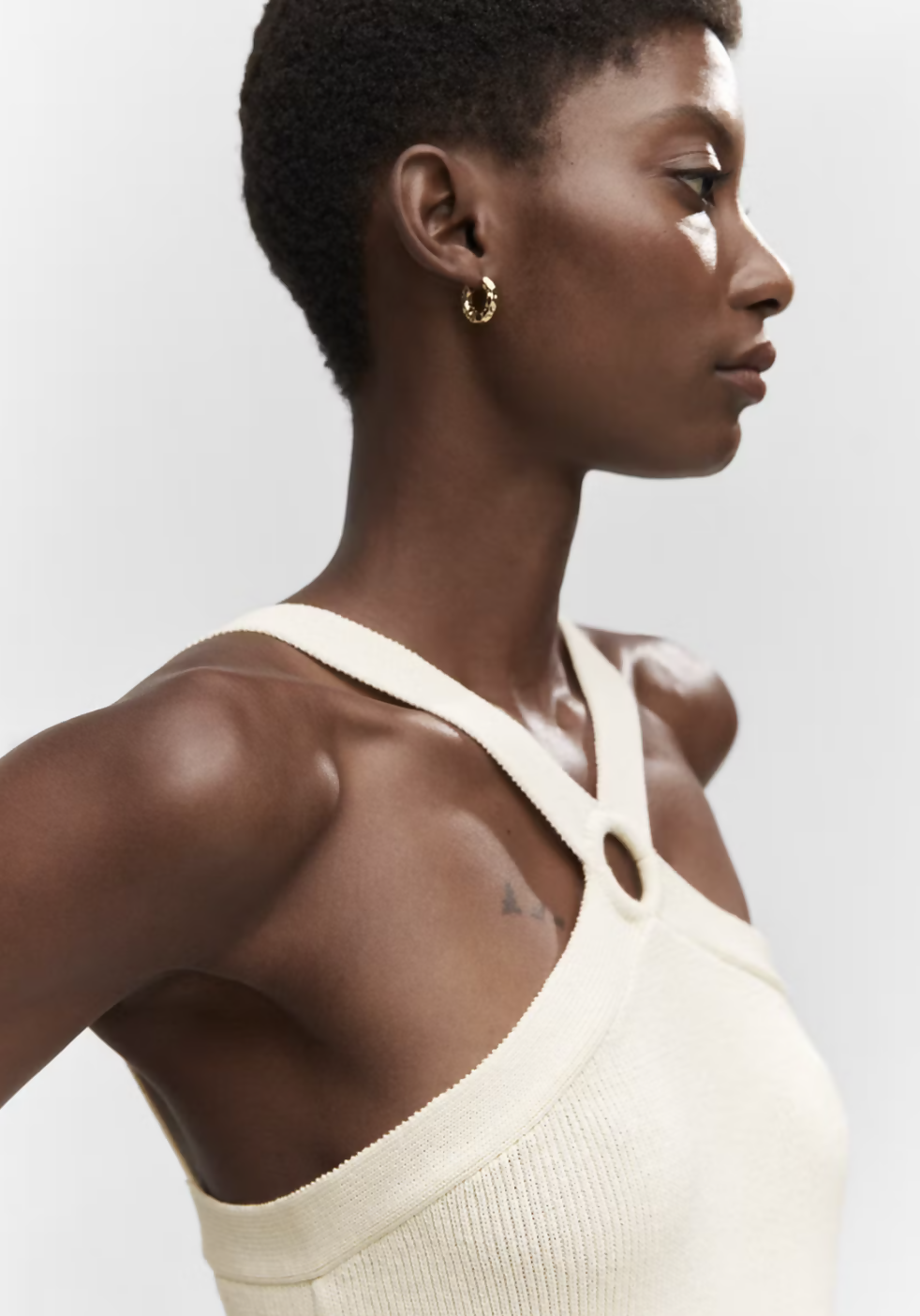 Mango Hoop-Detail Knitted Dress