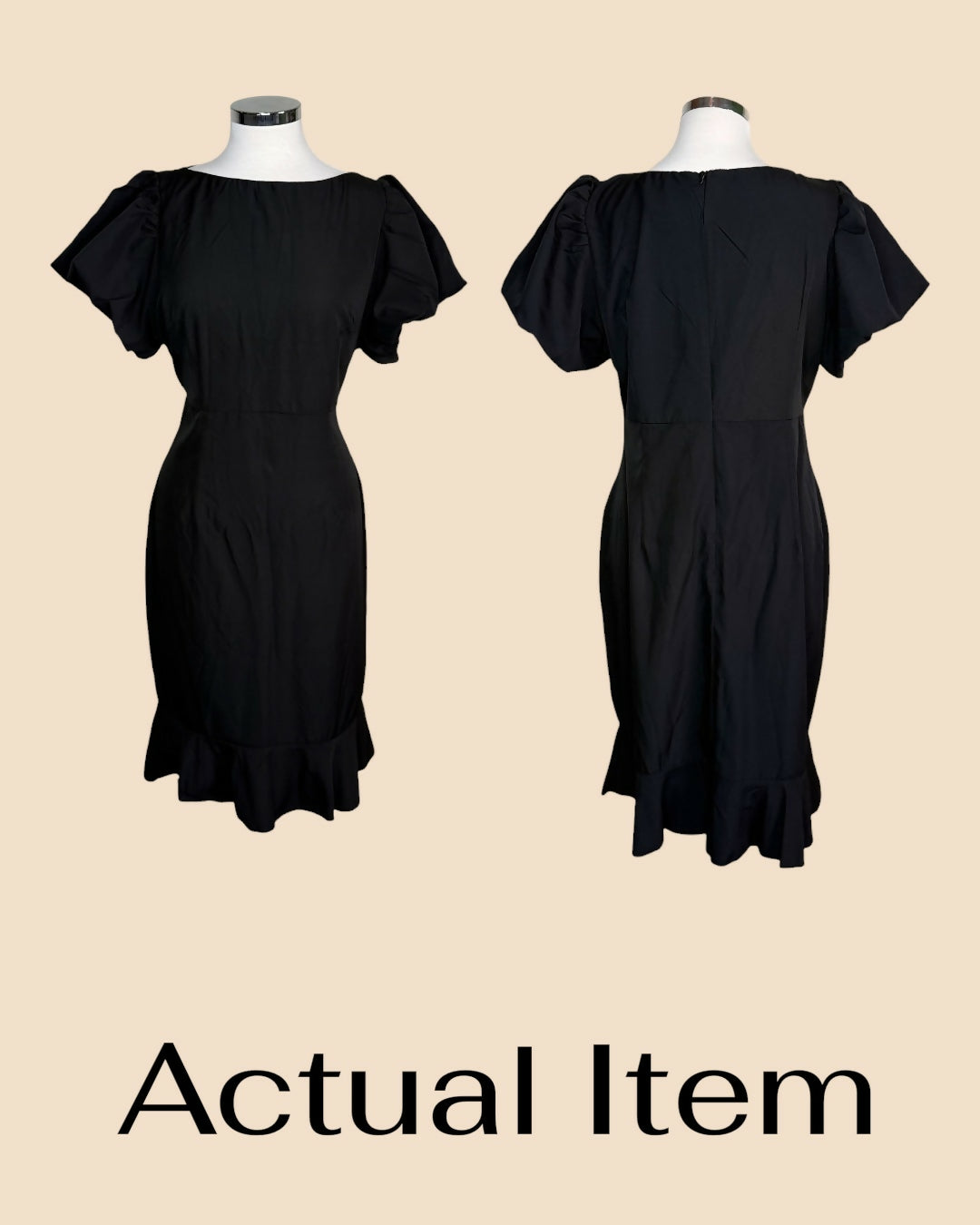 SHEIN Elenzga Solid Ruffle Hem Bodycon Dress