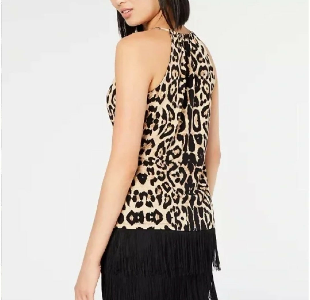 INC International Concepts Leopard Print Halter Top