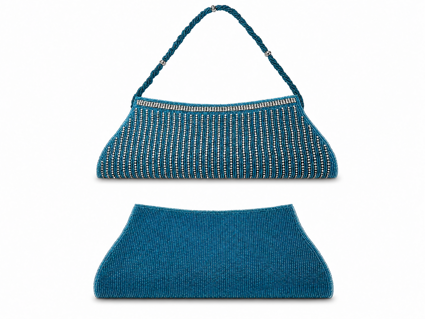Blue Beaded Evening Bag/ Clutch
