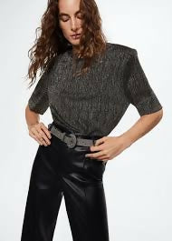 Metallic Silver Top