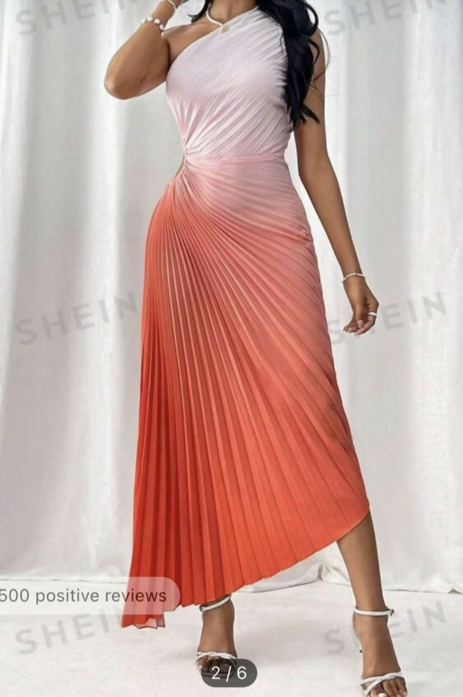 Ombré asymmetrical cutout dress