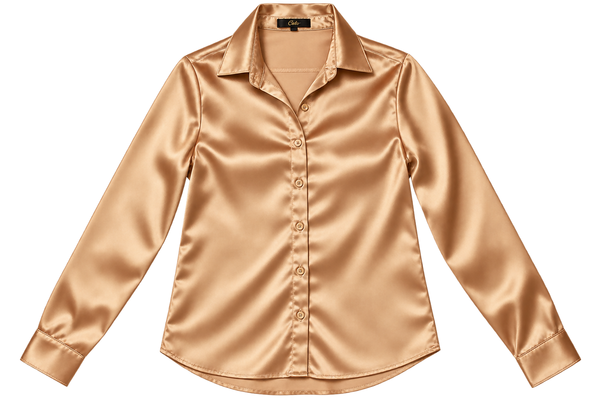 Satin Button-Up Blouse