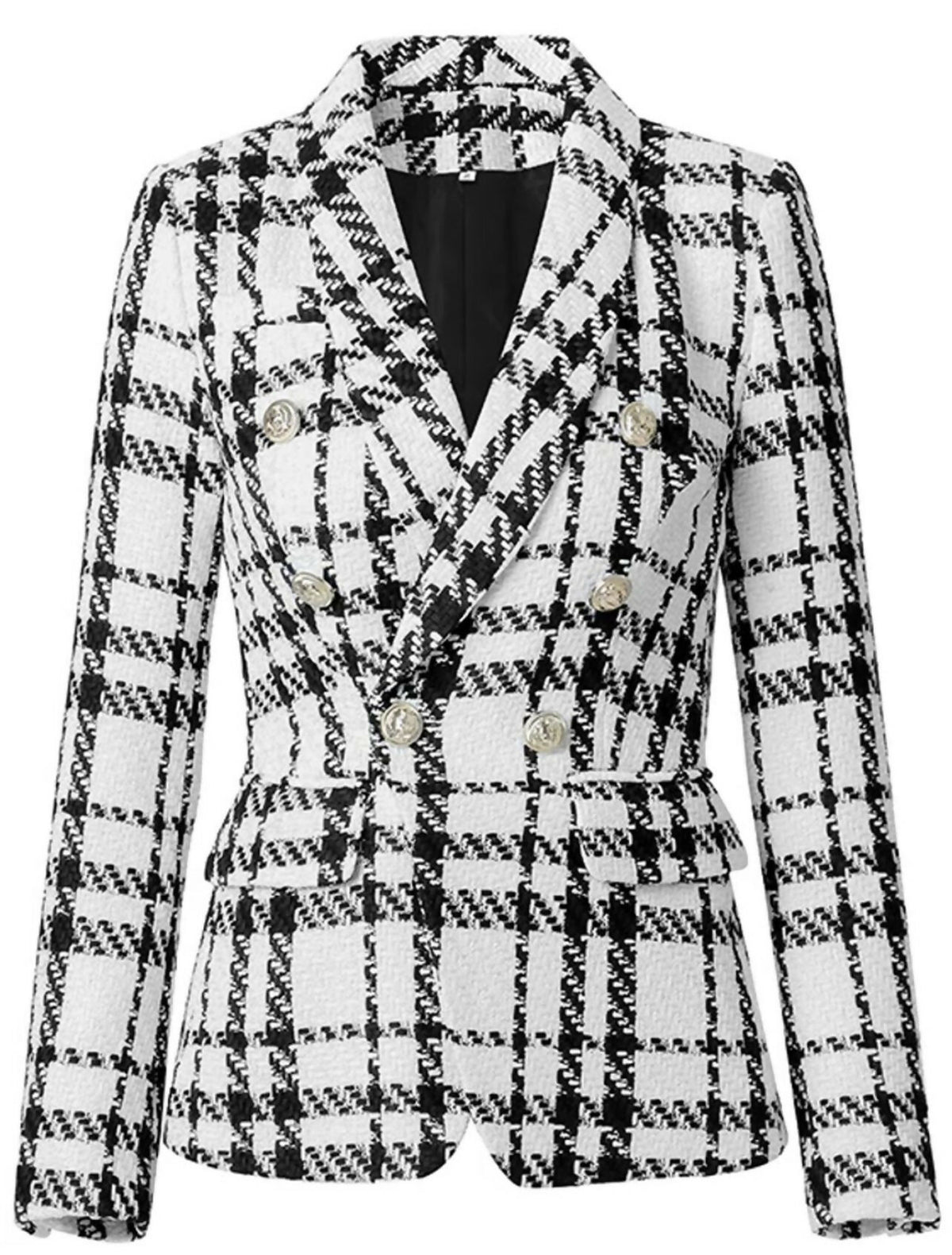 Black and white patterned blazer