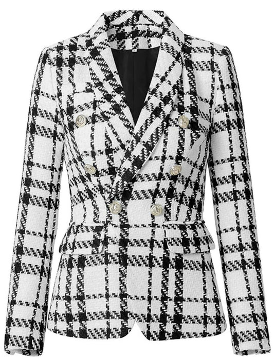 Black and white patterned blazer