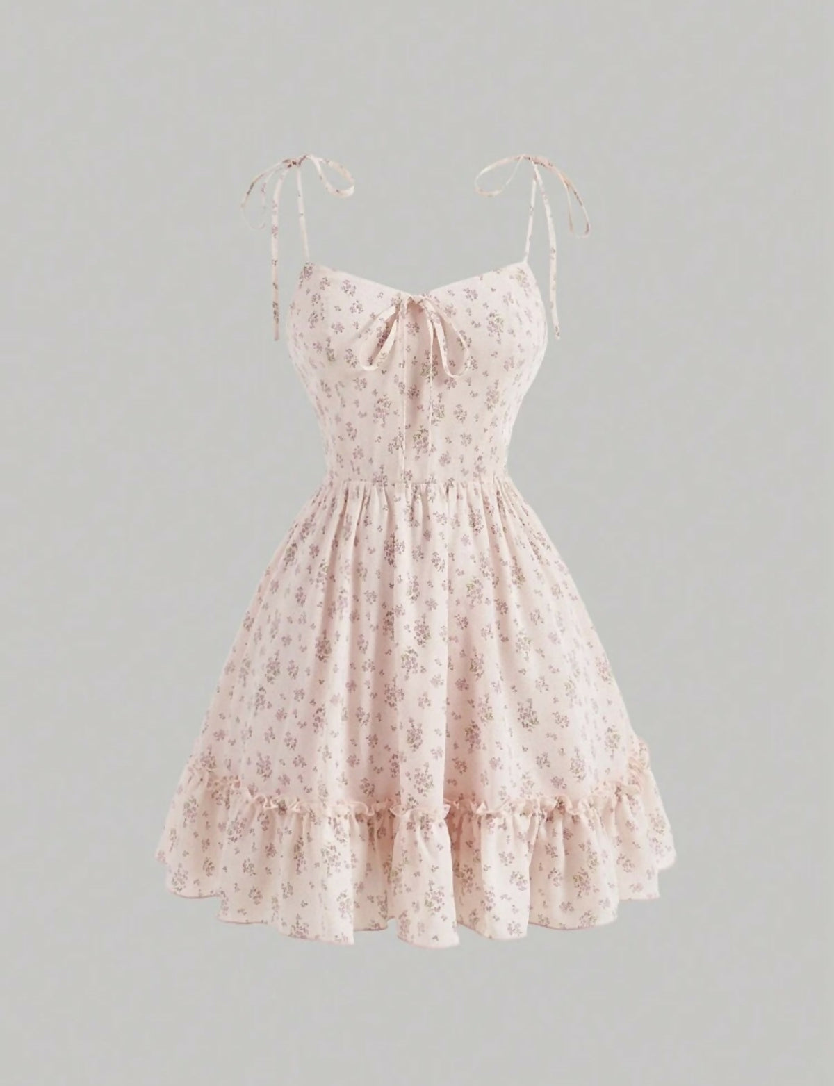 Light pink ditsy floral sundress