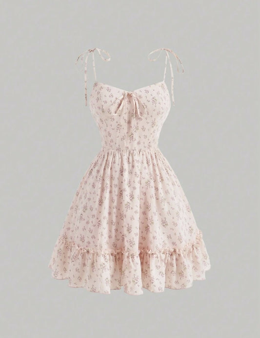 Light pink ditsy floral sundress