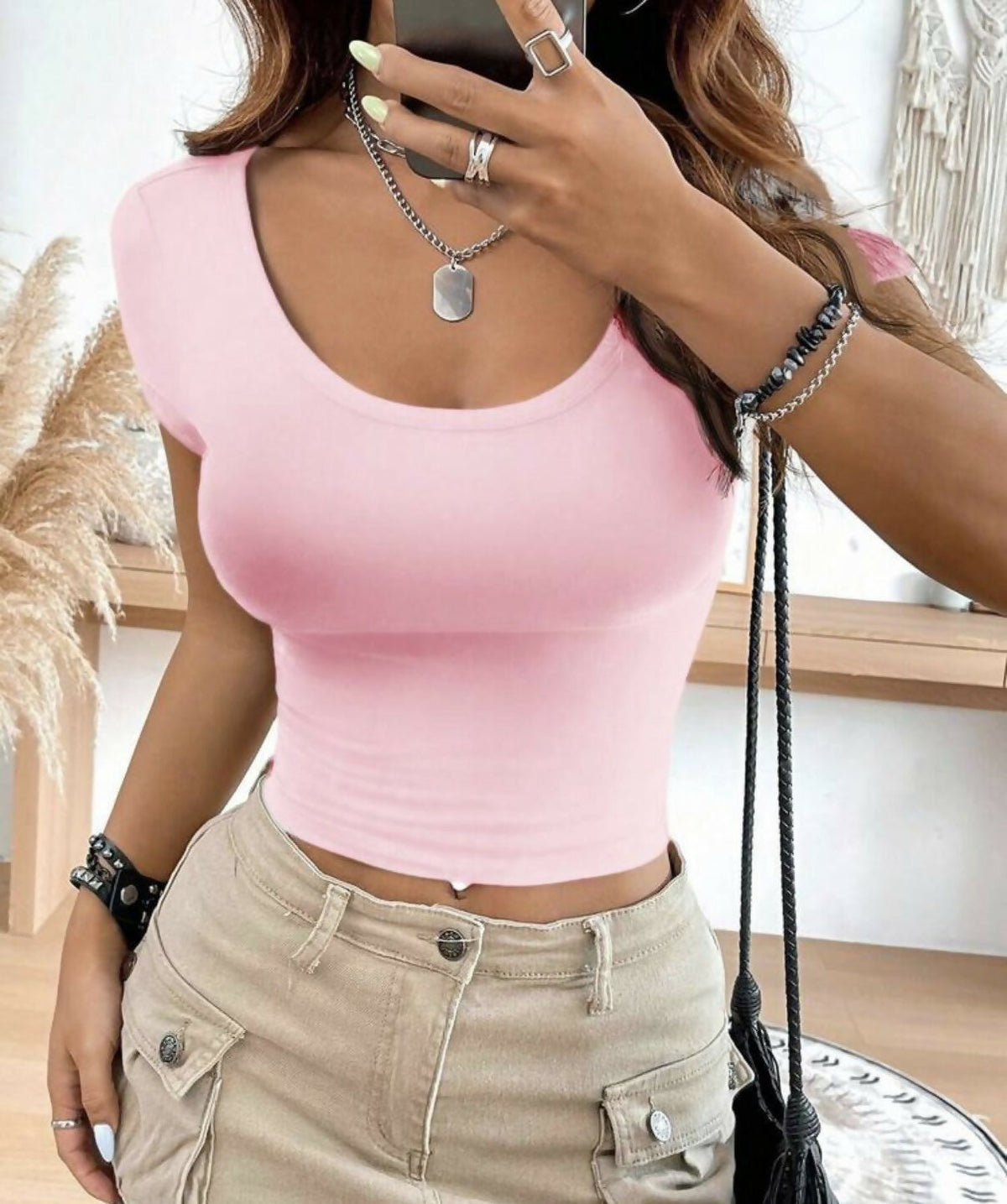 Casual Scoop Neck Tee