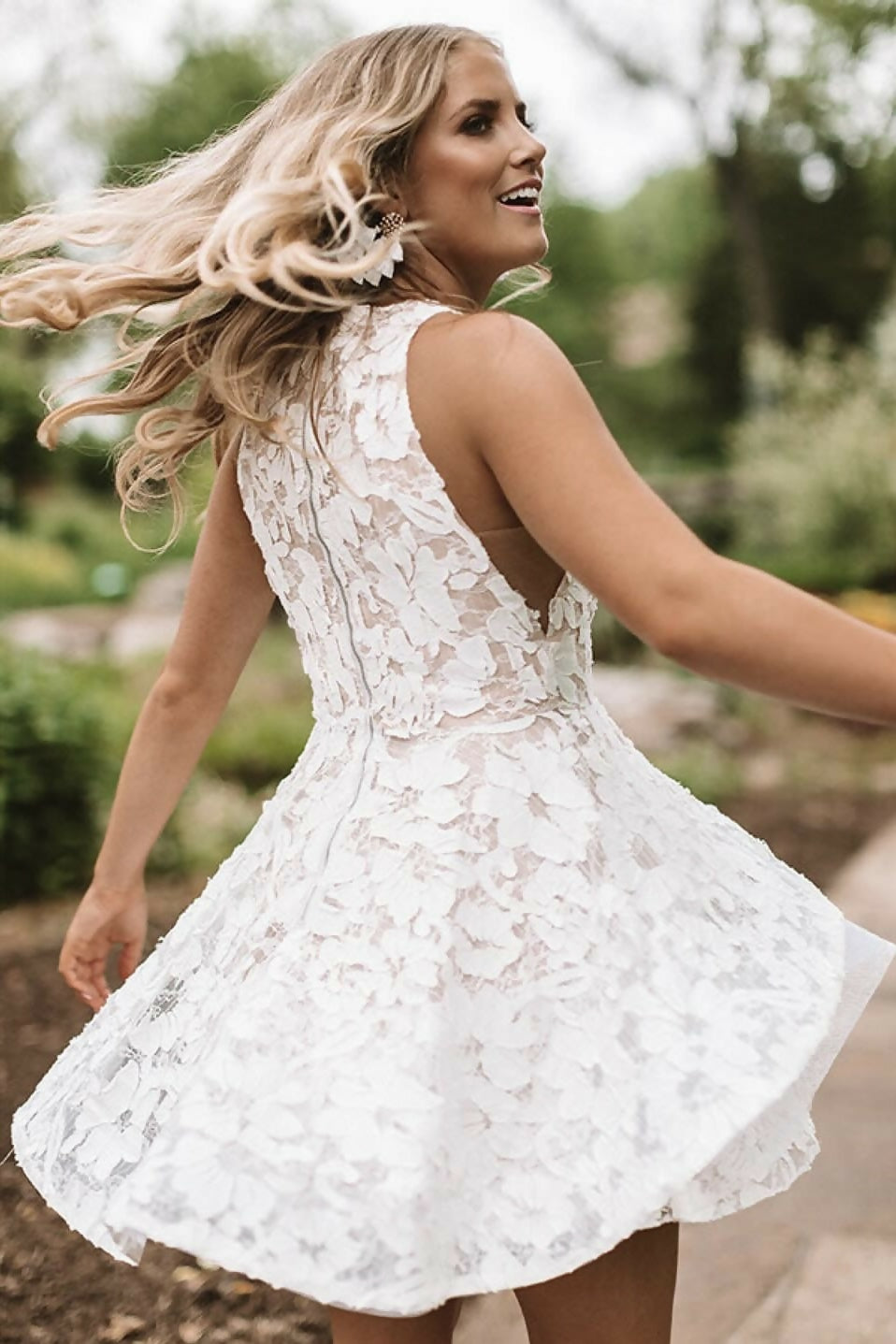 (NEW) Floral Lace Appliqué Dress
