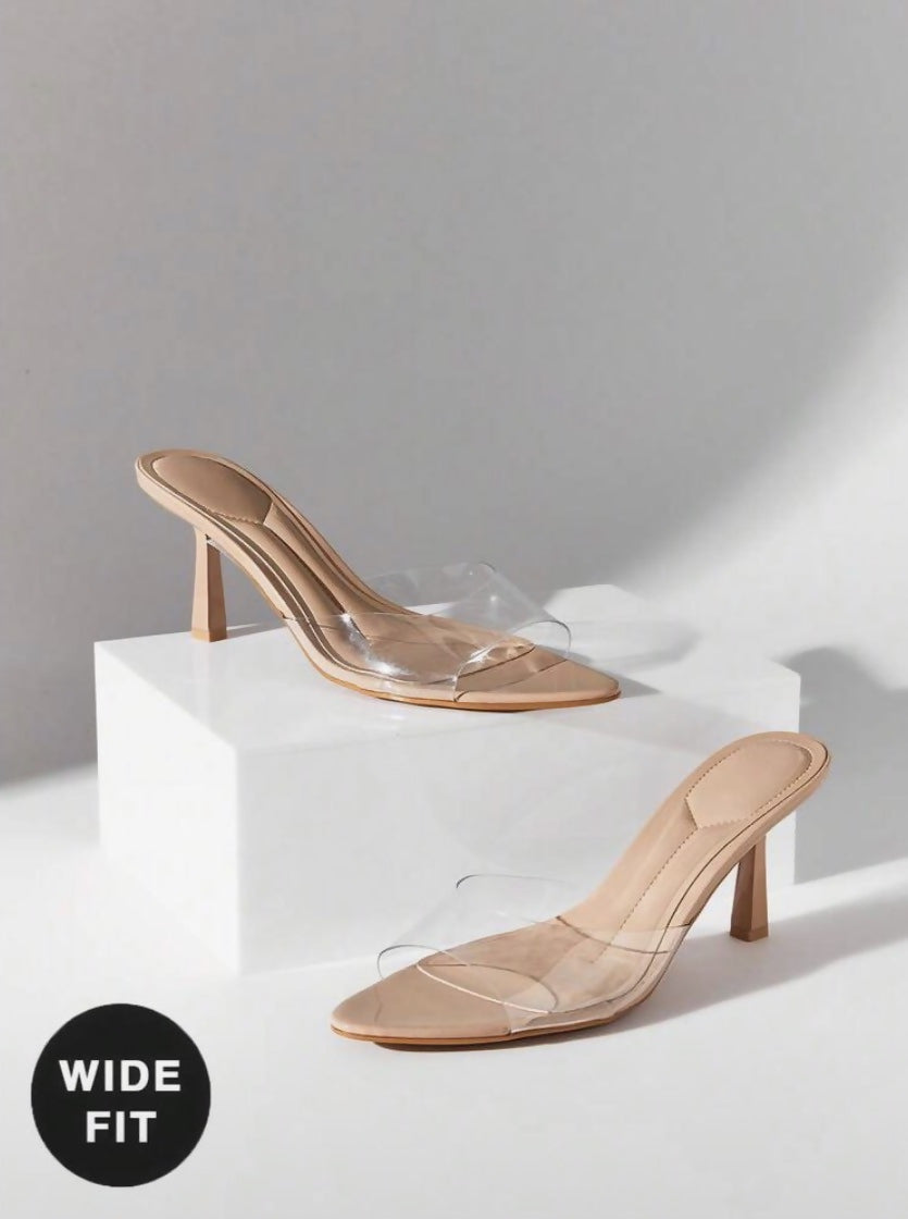 SHEIN Clear Mules💓- Wide Fit Heels