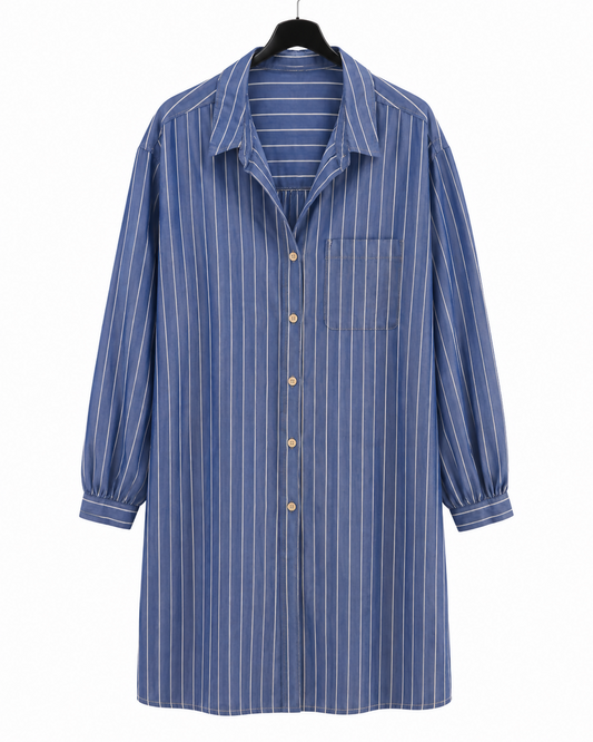 Gap Blue Pinstripe 100% Cotton Shirt Dress