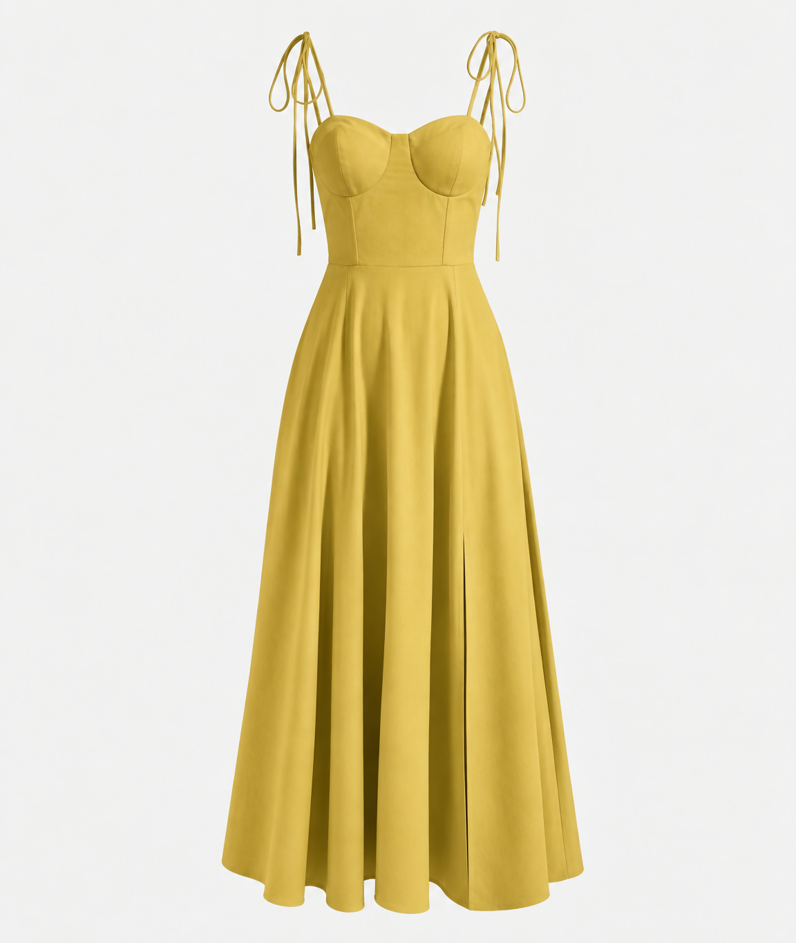 SHEIN MOD Solid Split Thigh Bustier Cami Dress
