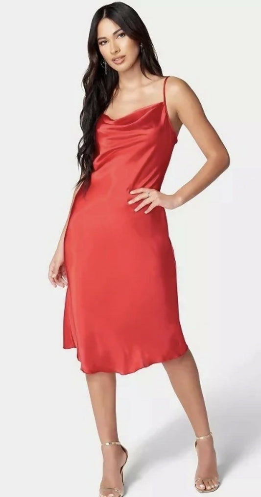 Bebe red satin dress