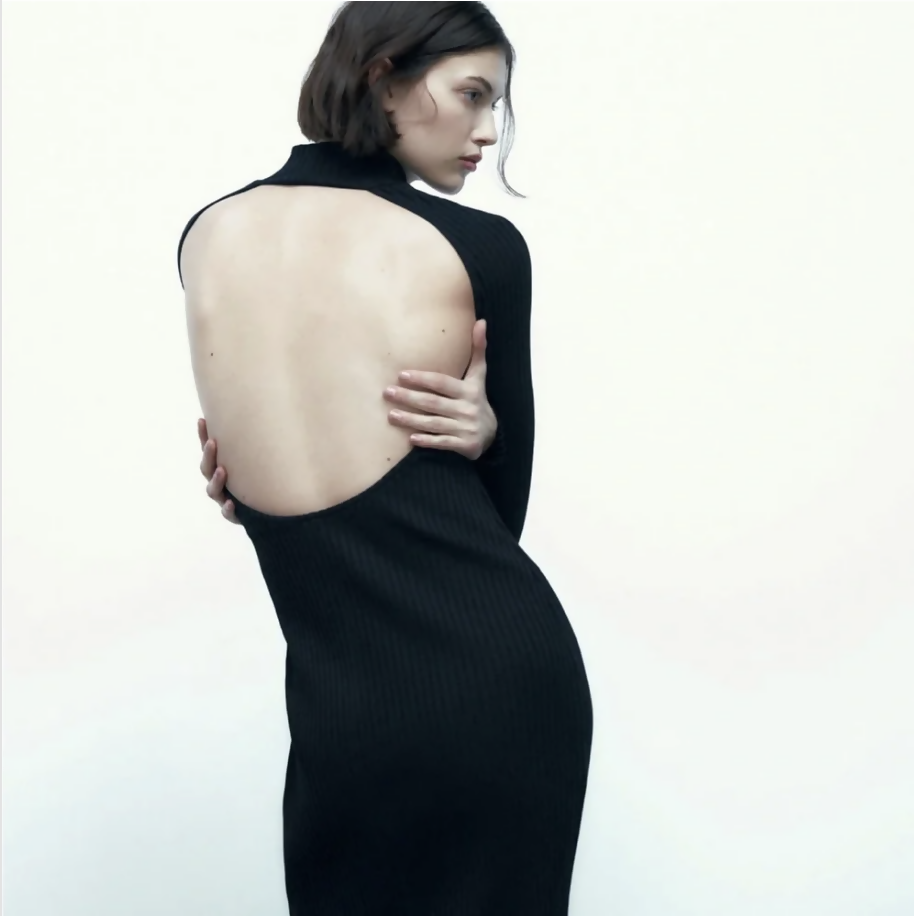 Zara Cut Out Ribbed Dress