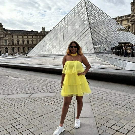 Yellow ruffle dress