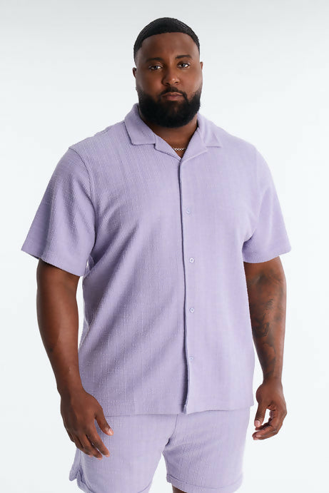 Fashioon Nova Dean Textured Short Sleeve Button Up Shirt