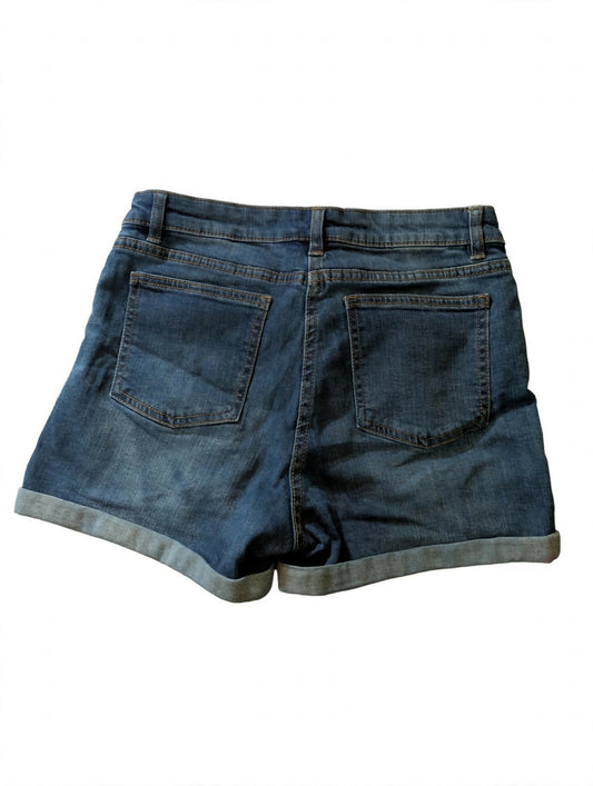 Fold Detail Denim Shorts