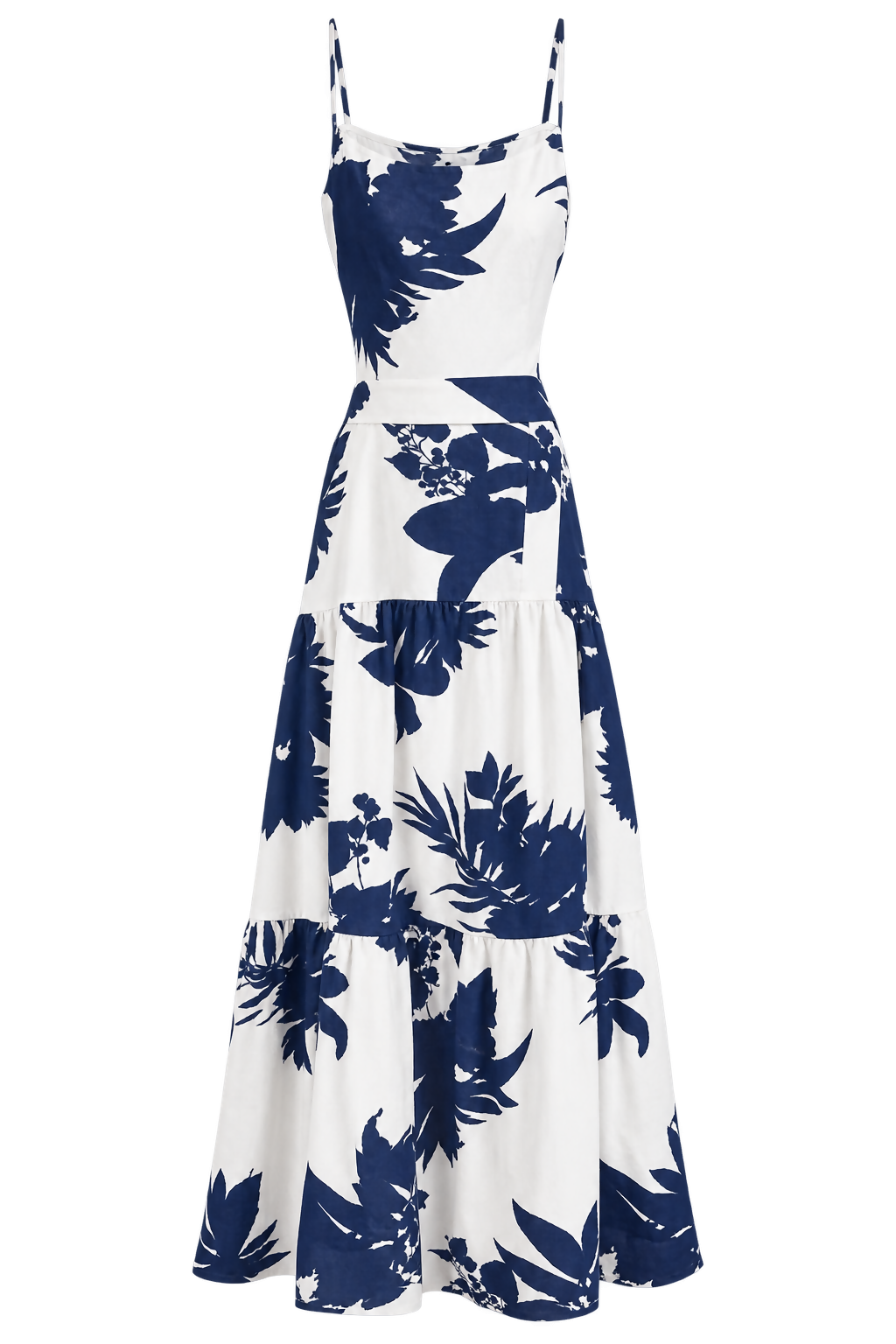 Navy & White Floral Maxi Dress