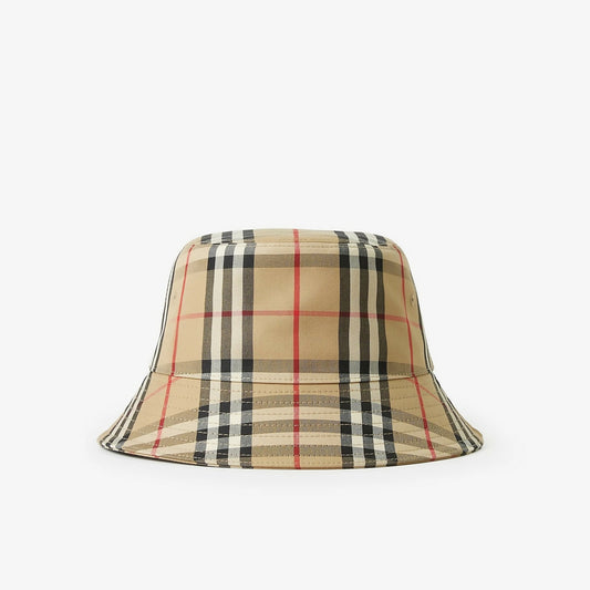 (NEW) Burberry Vintage Check Technical Cotton Bucket Hat