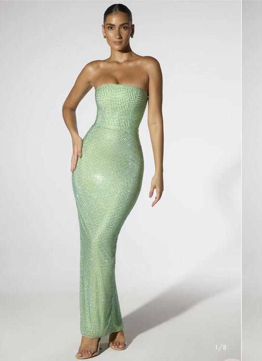 Embellished Strapless Gown