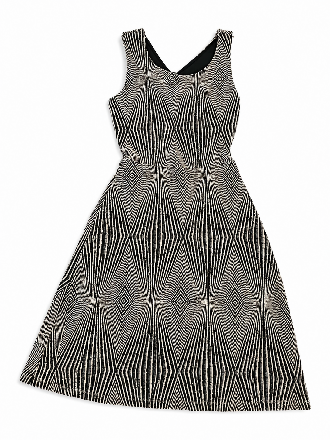Brown Abstract Pattern A-Line Dress