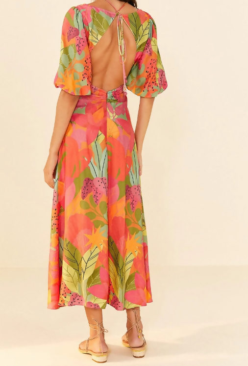 Farm Rio Sweet Forest Lenzing Ecovero Viscose Midi Dress