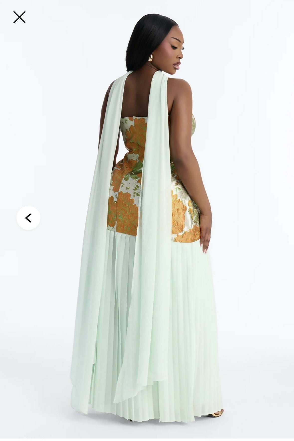 Fashion Nova Bare Beauty Scarf Jacquard Gown