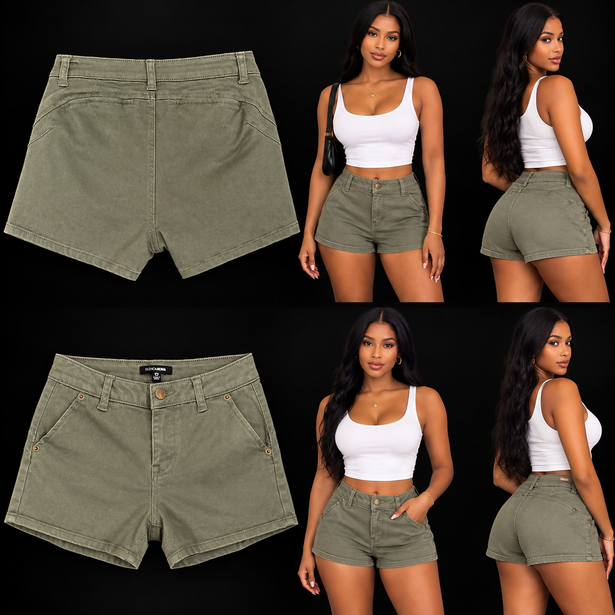Fashion Nova Olive Shorts