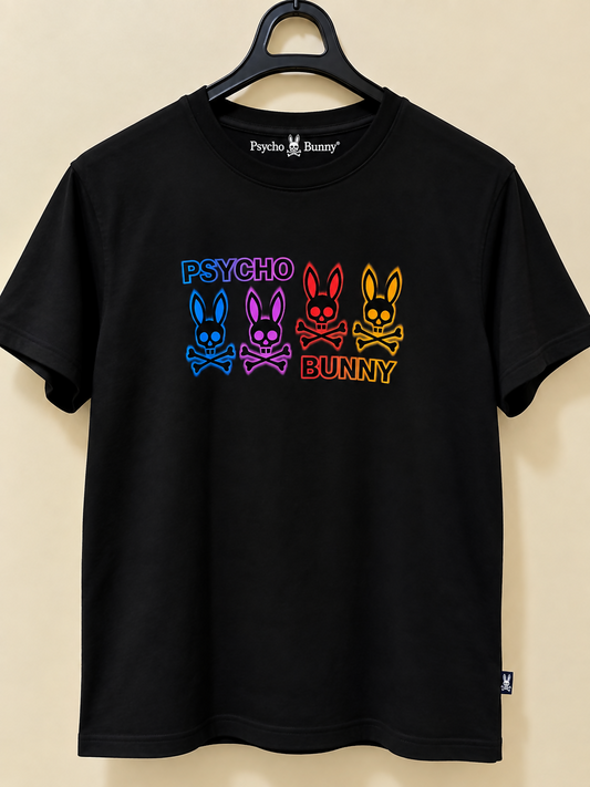 Psycho Bunny Men’s Multicolour Graphic T-Shirt – Size 4 (Small)