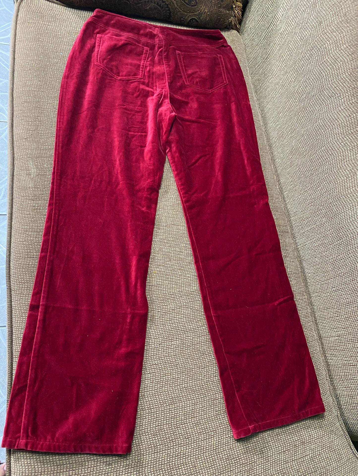 Maroon velvet pants