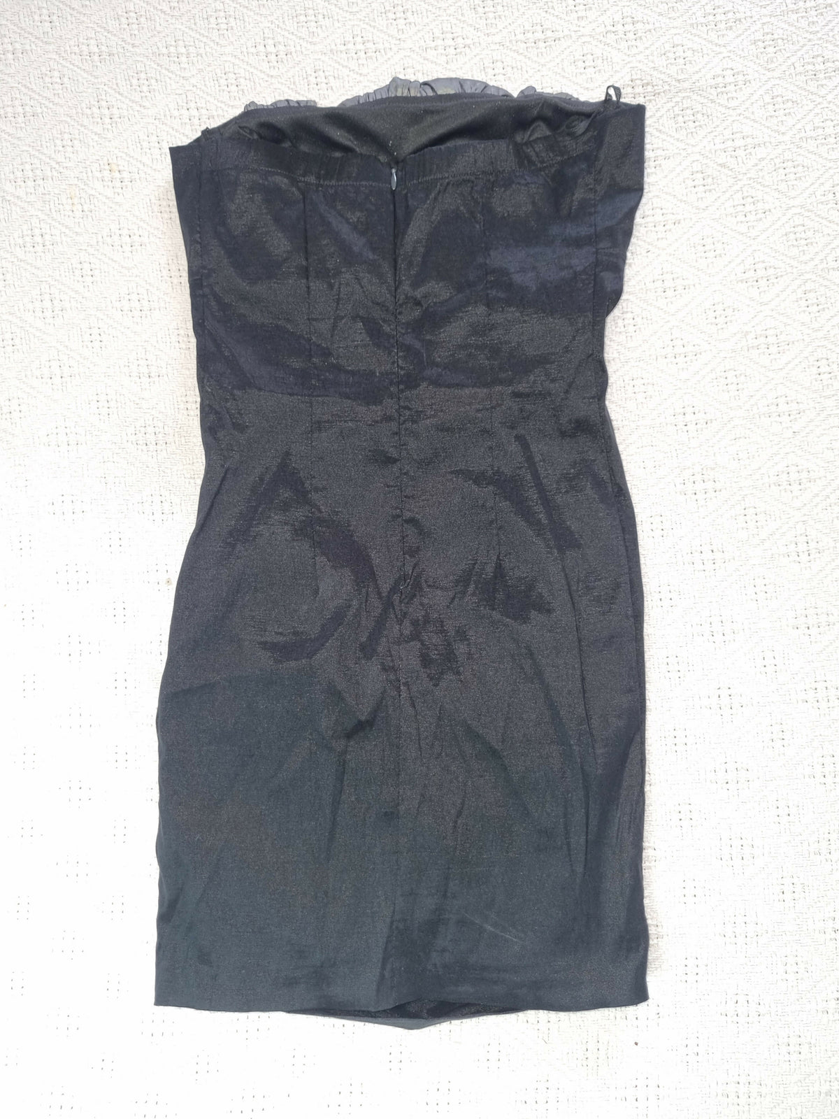 Strapless Black Dress with Silver Panel