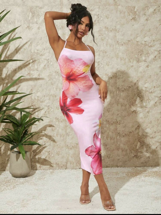 SHEIN SXY Summer Vacation Holiday X-Back Dress