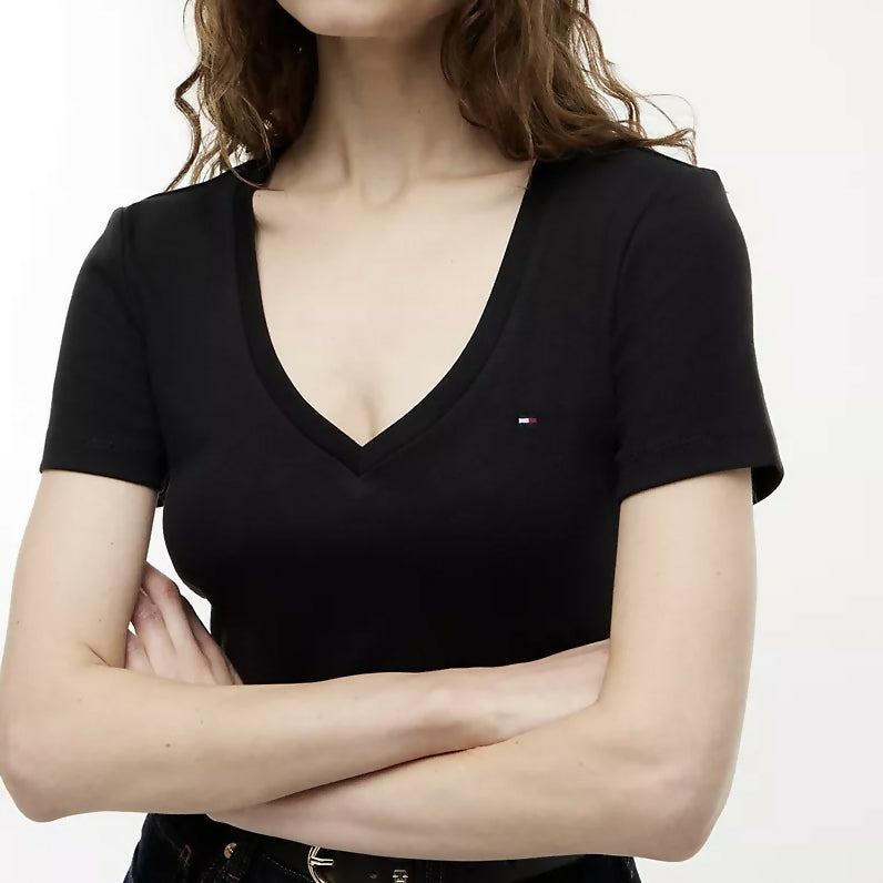 Tommy Hilfiger V-Neck T-Shirt | Black | Size M