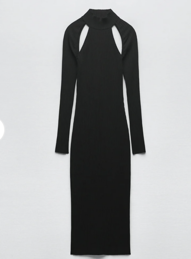 Zara Cut Out Ribbed Dress