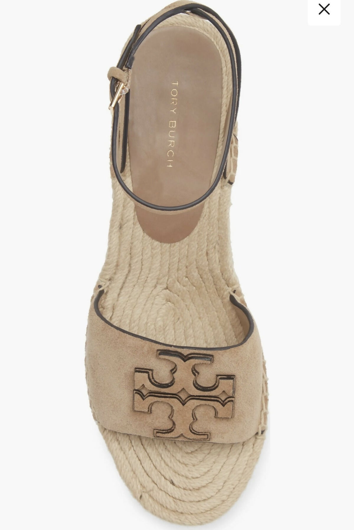 Tory Burch Ines Ankle Strap Espadrille Platform Wedge Sandal