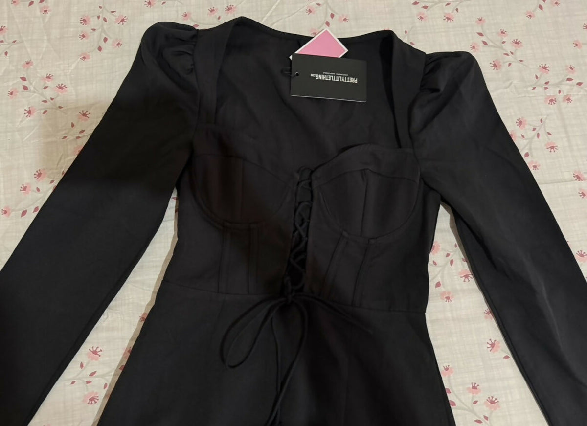 Pretty Little Thing Black Corset Mini Dress