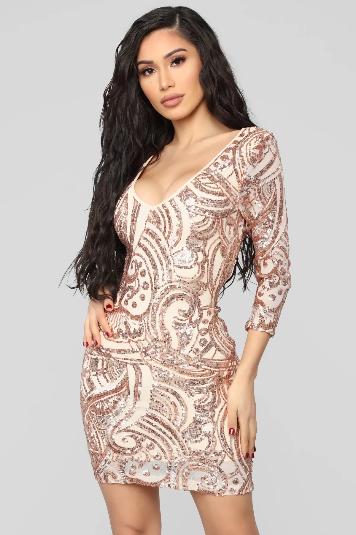 (NEW) Getting You Close Sequin Dress