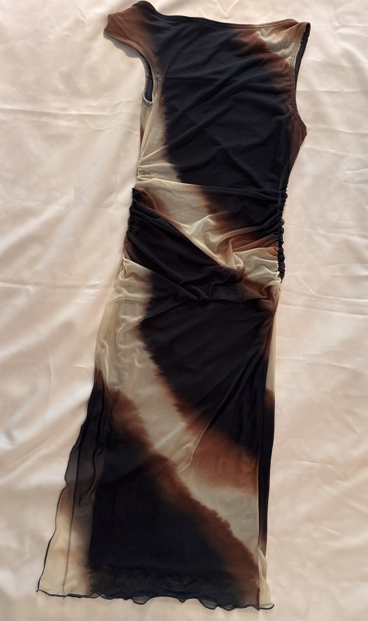 Earth toned mesh midi dress
