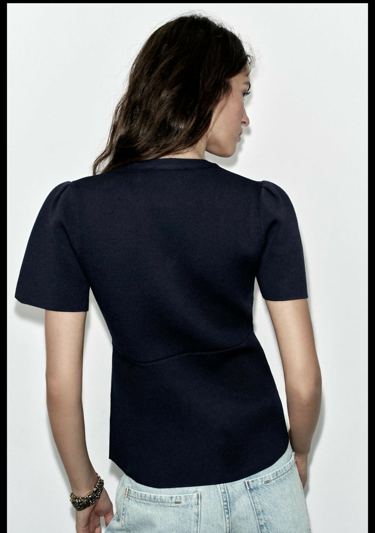 ZARA PUFF SLEEVE CARDAGIN WITH SLITS