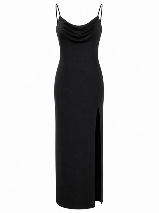 Elegant Cowl Neck Maxi Dress