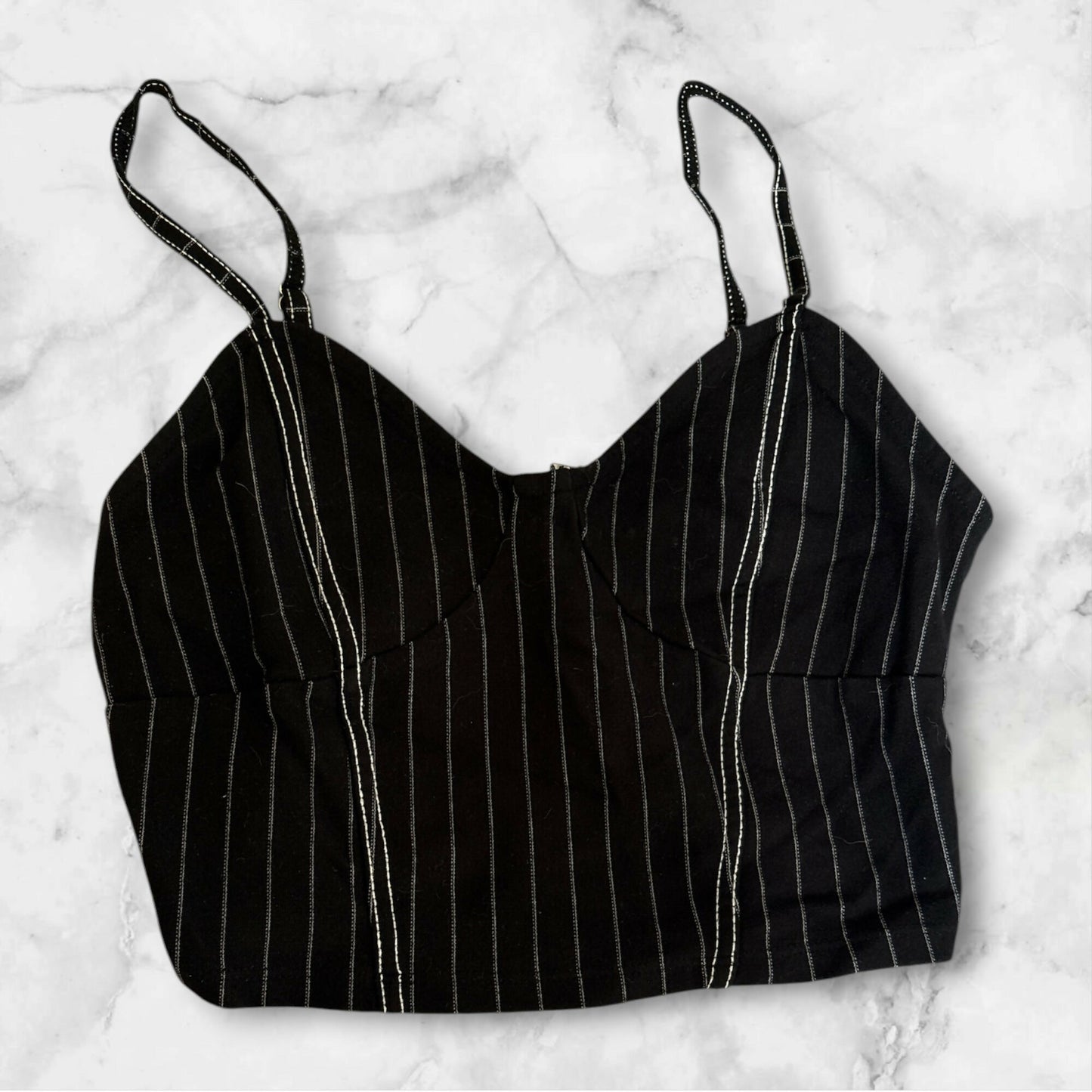 Pinstriped Cropped Cami